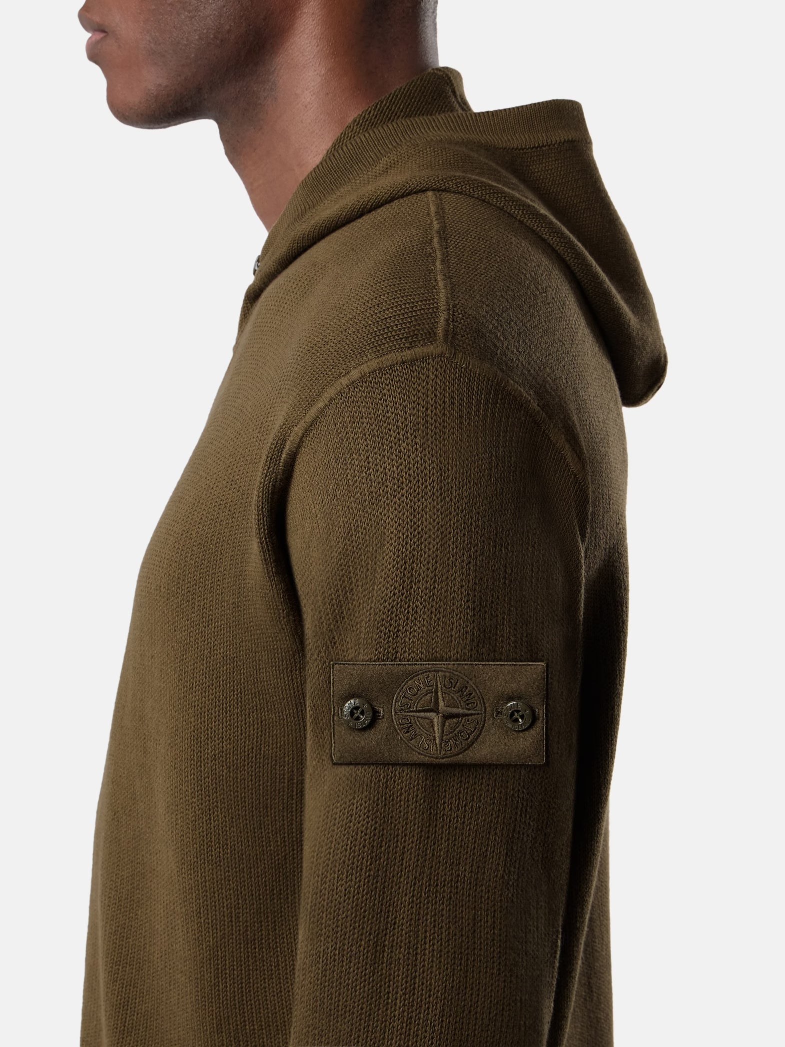 S.I GHOST COTTON CASHMERE ZIP-UP SWEATER - MILITARY GREEN