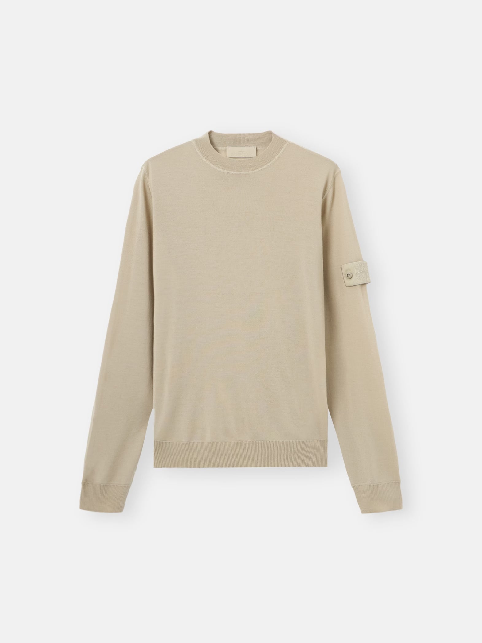 S.I GHOST LIGHT PURE RWS WOOL CREWNECK - BEIGE
