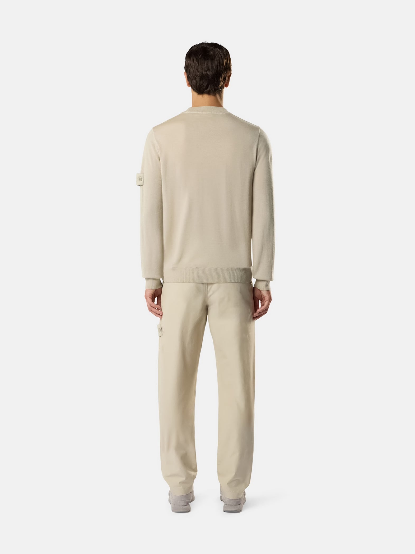 S.I GHOST LIGHT PURE RWS WOOL CREWNECK - BEIGE