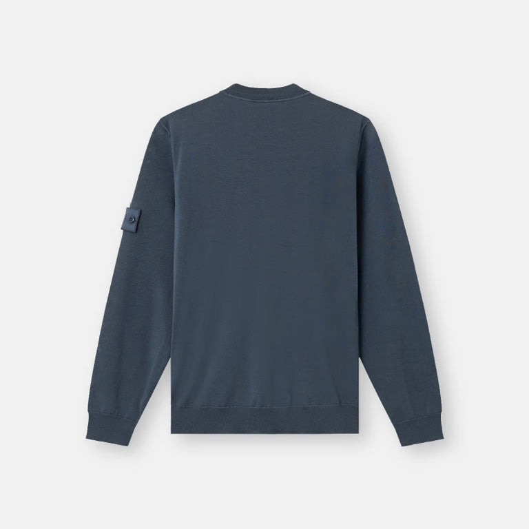 S.I. GHOST LIGHT PURE RWS WOOL CREWNECK JUMPER - SLATE BLUE