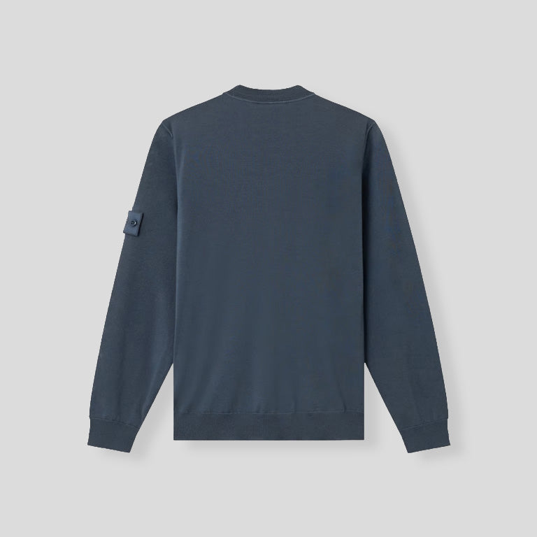 S.I. GHOST LIGHT PURE RWS WOOL CREWNECK JUMPER - SLATE BLUE