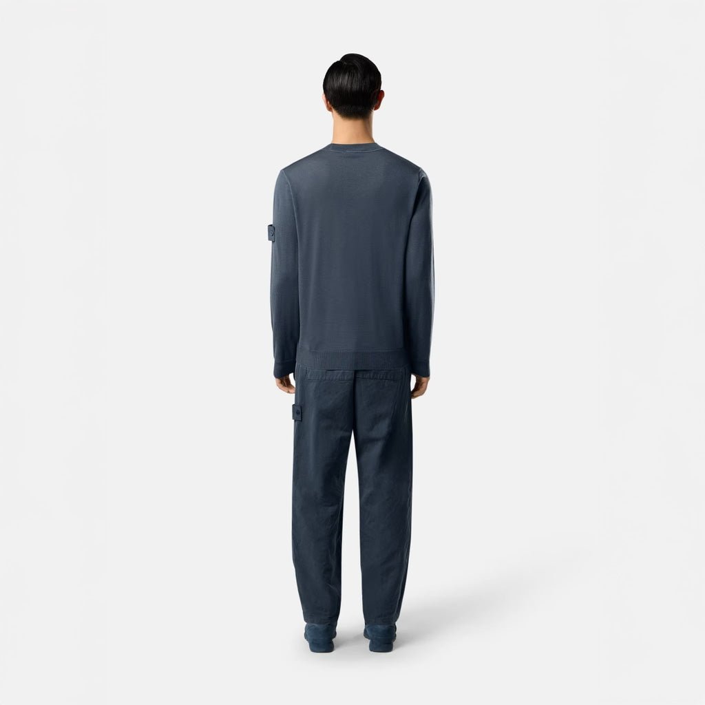 S.I. GHOST LIGHT PURE RWS WOOL CREWNECK JUMPER - SLATE BLUE