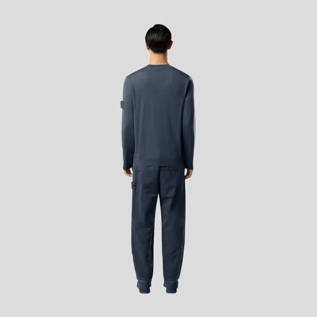 S.I. GHOST LIGHT PURE RWS WOOL CREWNECK JUMPER - SLATE BLUE