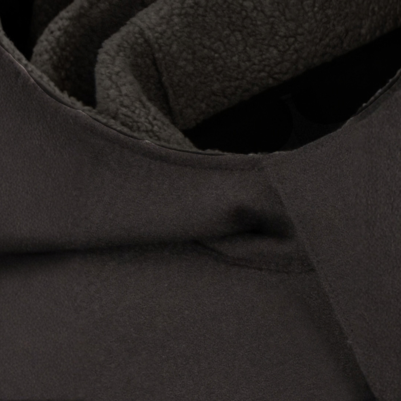 PARKA IN PRESSED WOOL & BOUCLÉ - DARK BROWN