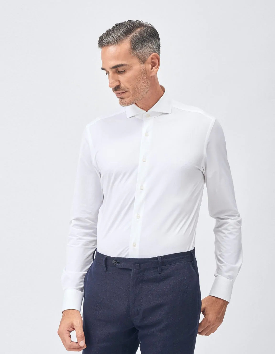 XACUS SHIRT COLLAR CUTAWAY WHITE TWILL