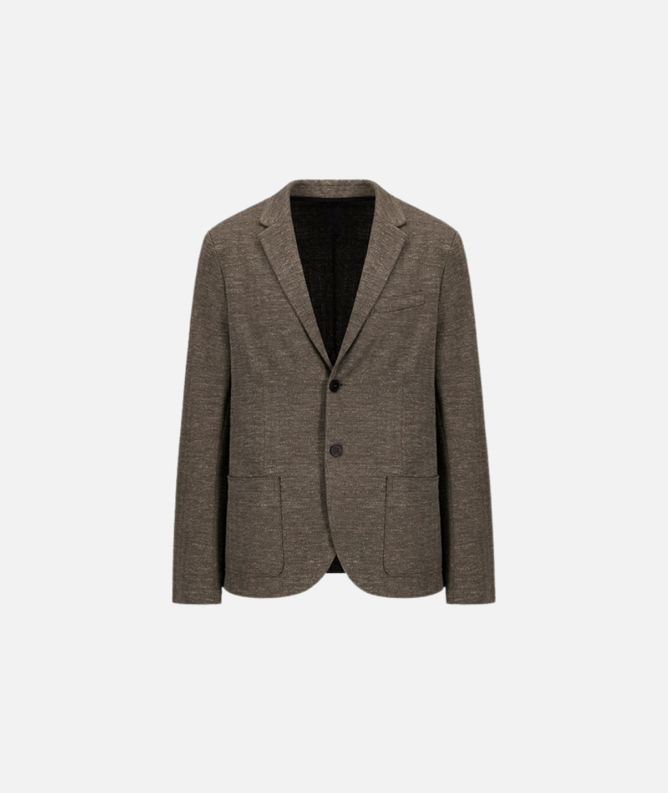 PATTERNED BLAZER IN MOLESKIN - BROWN BEIGE
