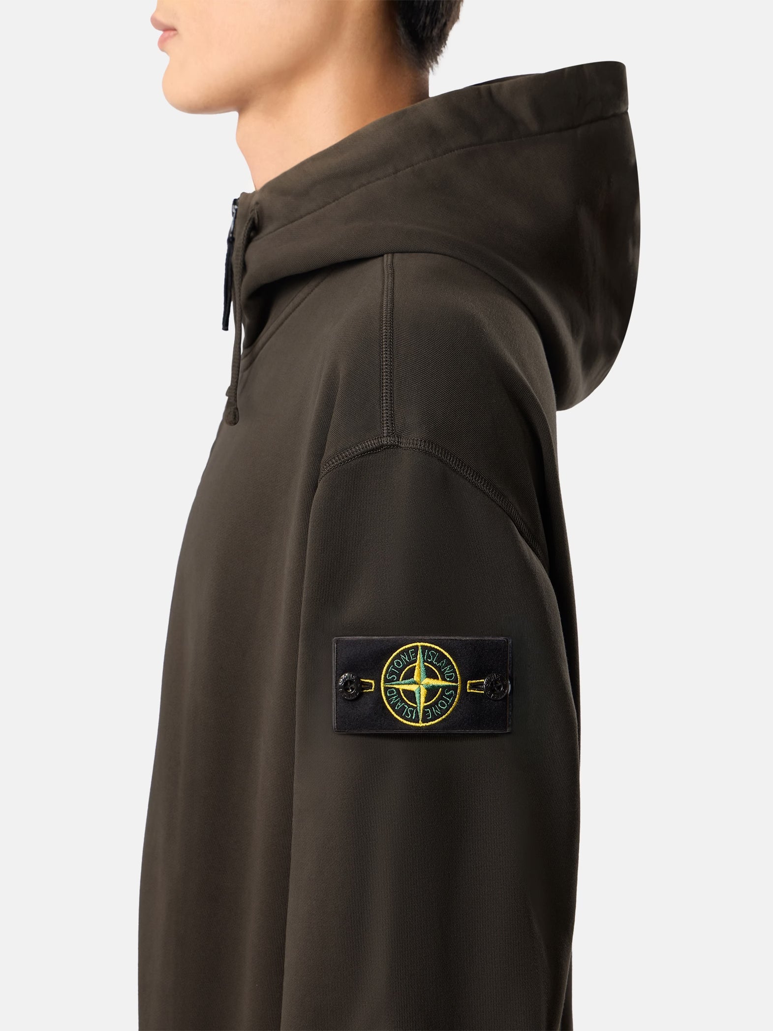 ORGANIC COTTON FLEECE ZIP-UP SWEATSHIRT - COAL GREY