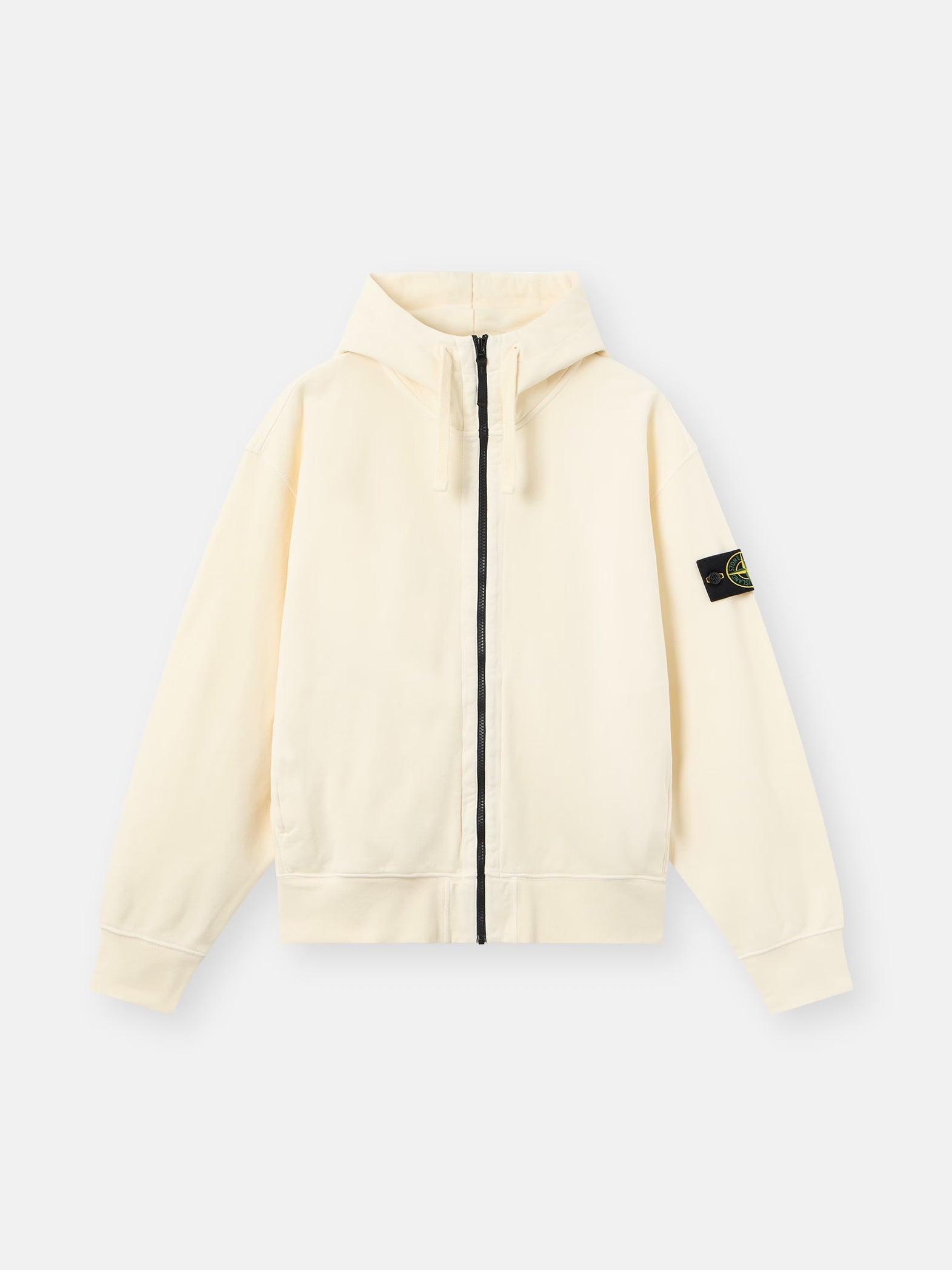 ORGANIC COTTON FLEECE ZIP-UP SWEATSHIRT - IVORY