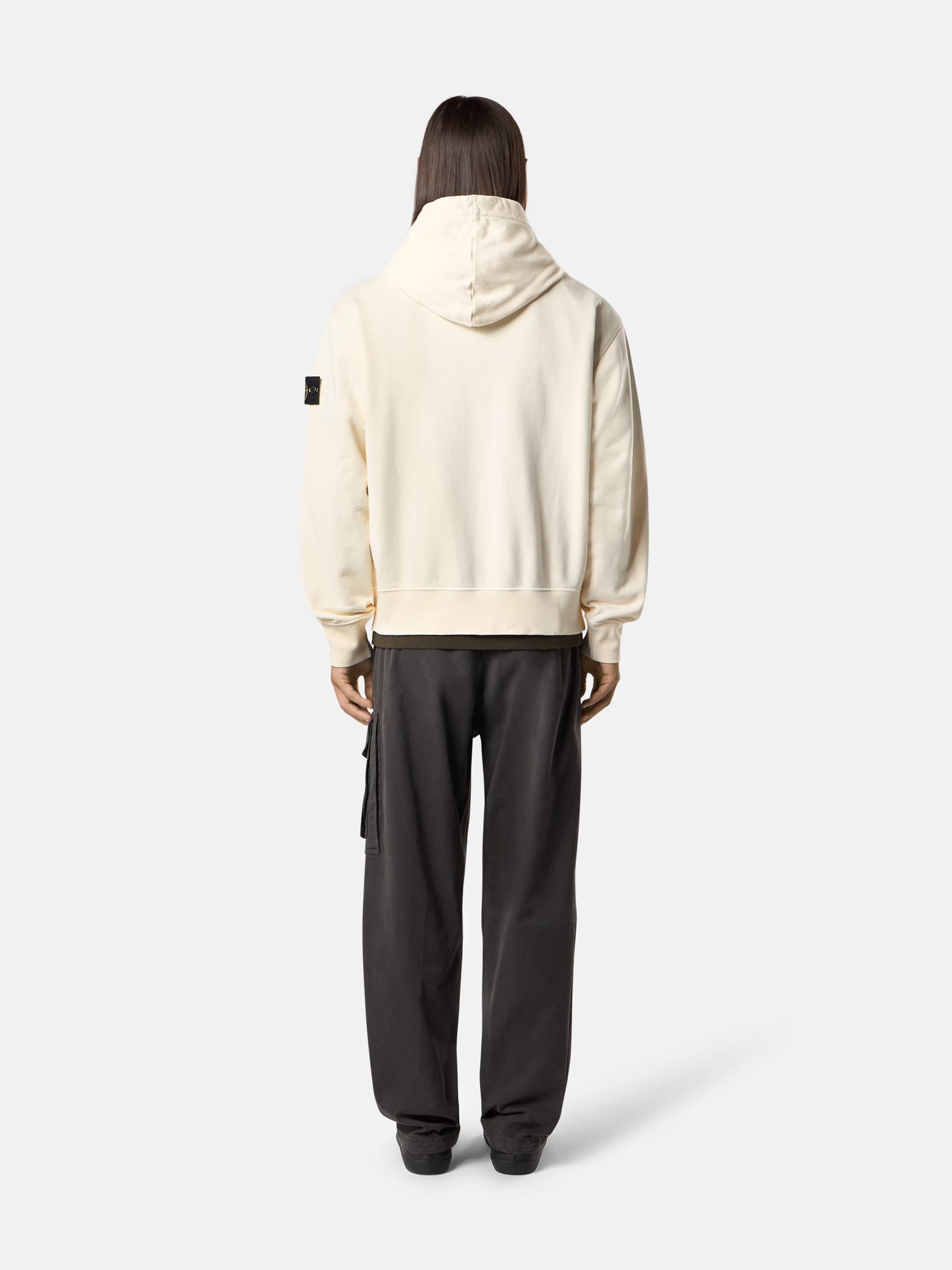 ORGANIC COTTON FLEECE ZIP-UP SWEATSHIRT - IVORY