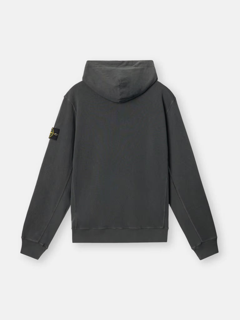 Full zip hooded sweatshirt 'old effect' - Charcoal