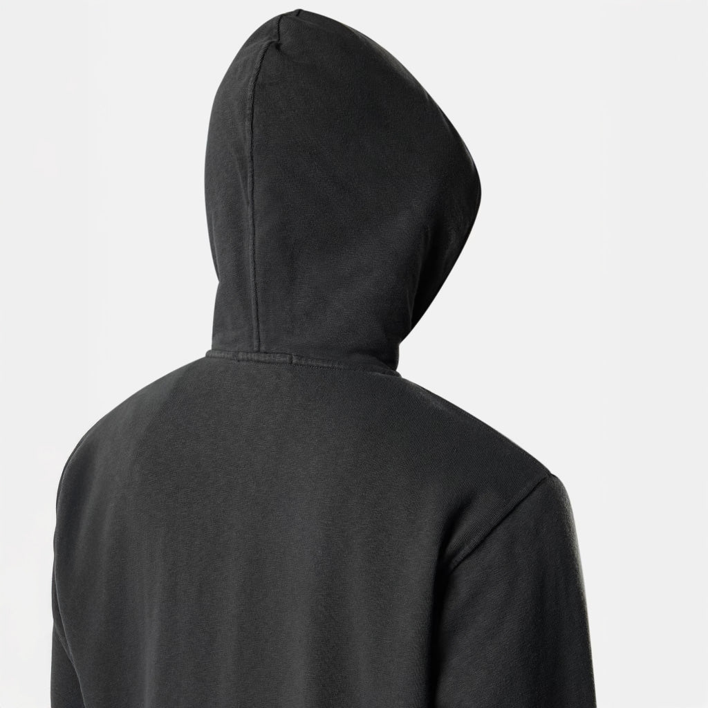 MALFILÉ FLEECE 'OLD' EFFECT ZIP-UP HOODIE SWEATSHIRT - CHARCOAL
