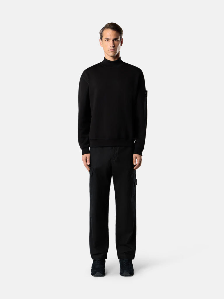 BLACK MOCK NECK SWEATSHIRT
