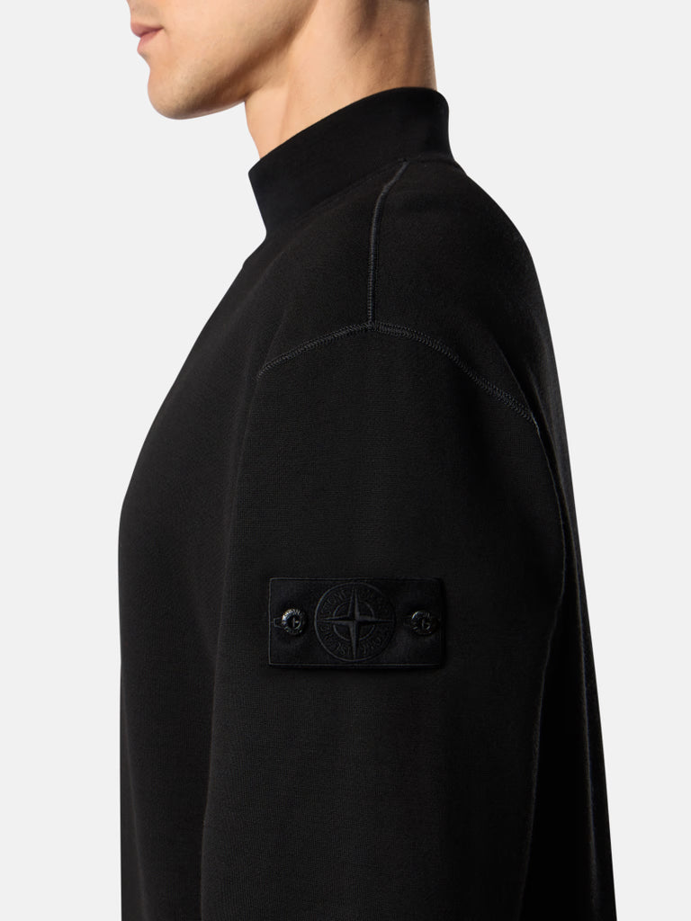 BLACK MOCK NECK SWEATSHIRT