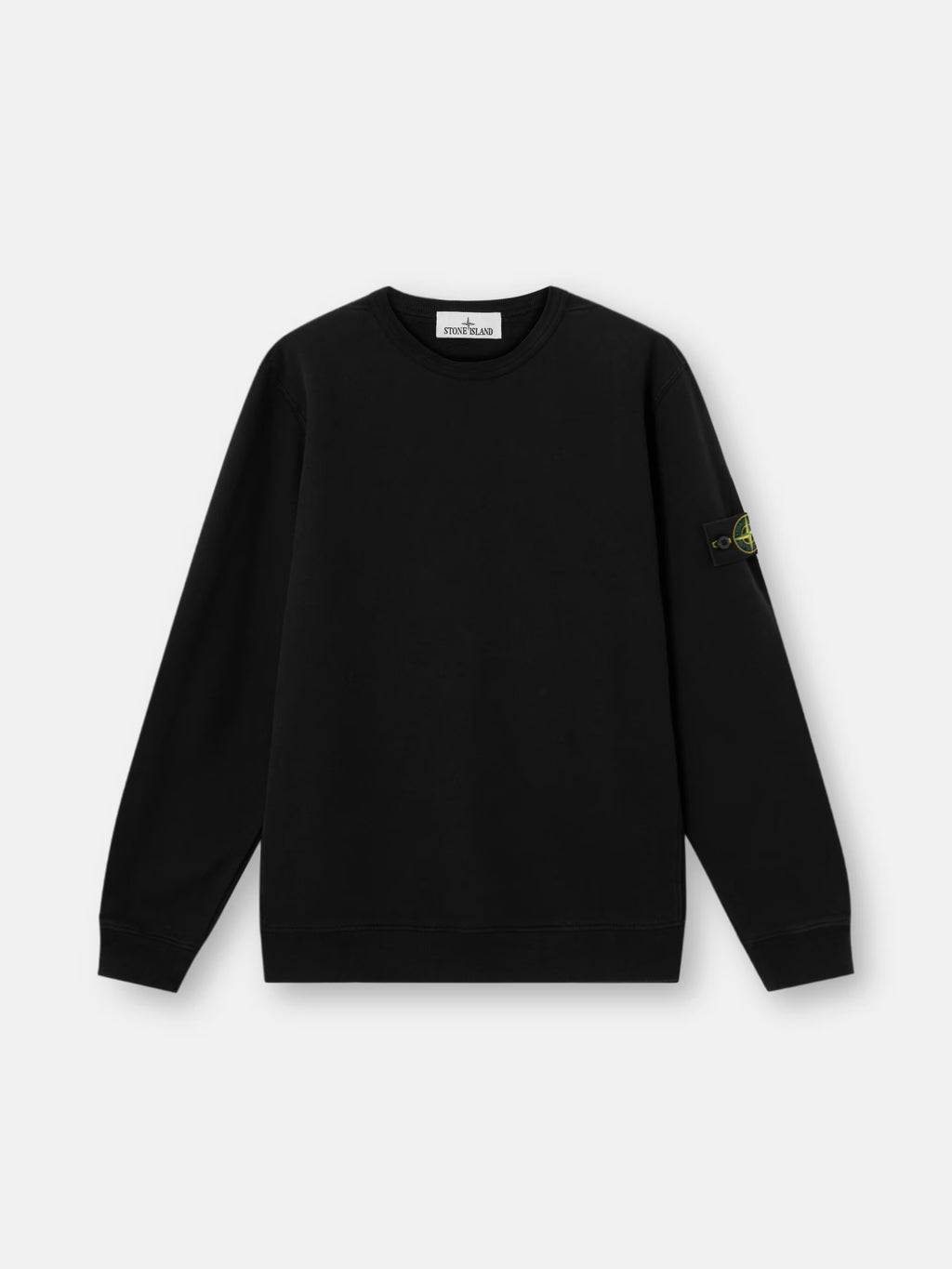 BRUSHED ORGANIC COTTON FLEECE SWEATSHIRT - BLACK