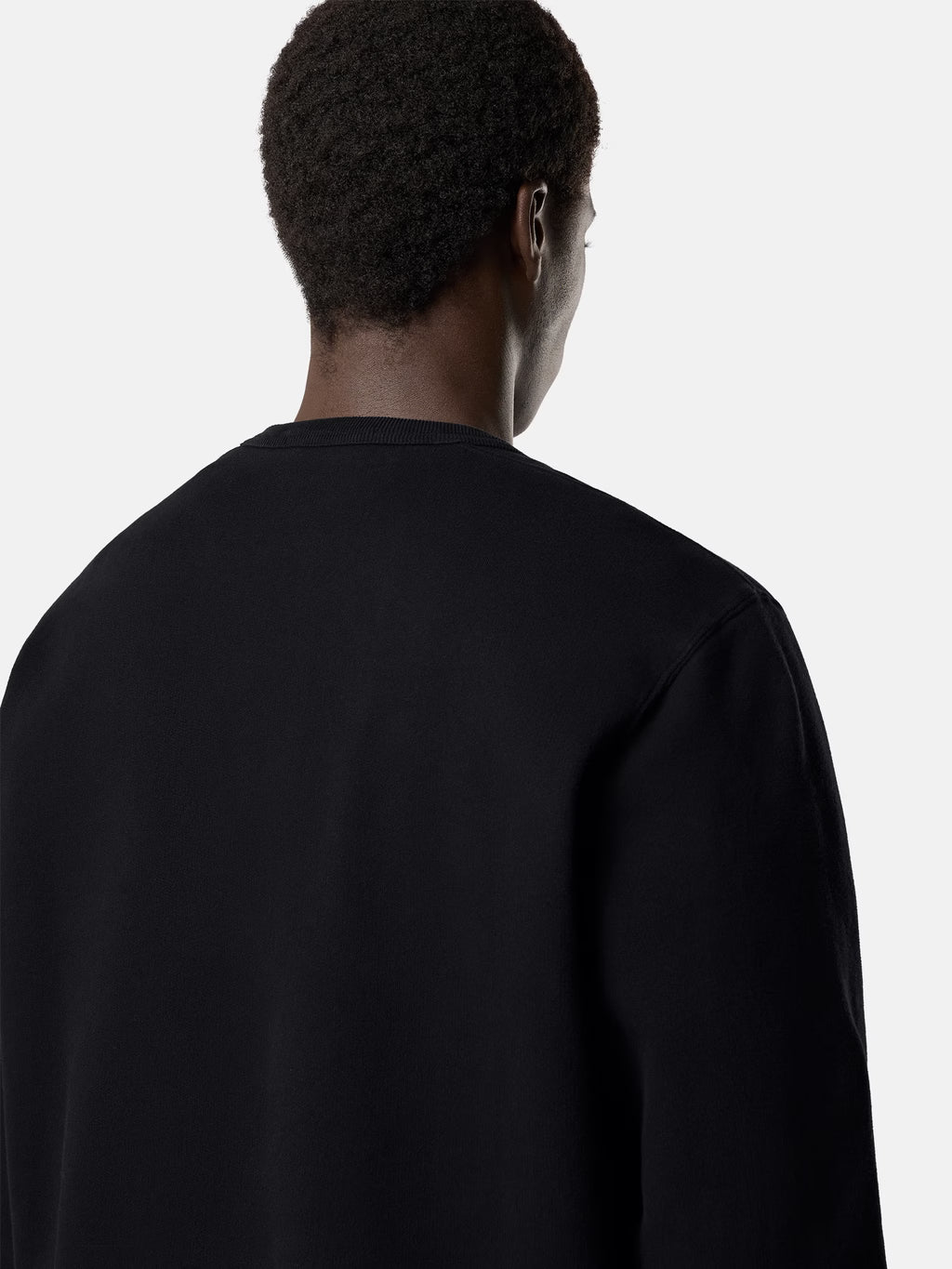 BRUSHED ORGANIC COTTON FLEECE SWEATSHIRT - BLACK