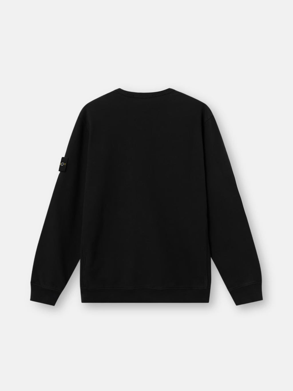 BRUSHED ORGANIC COTTON FLEECE SWEATSHIRT - BLACK