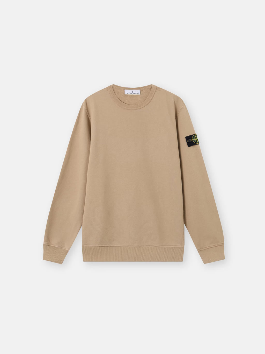 BRUSHED ORGANIC COTTON FLEECE SWEATSHIRT - BISCUIT