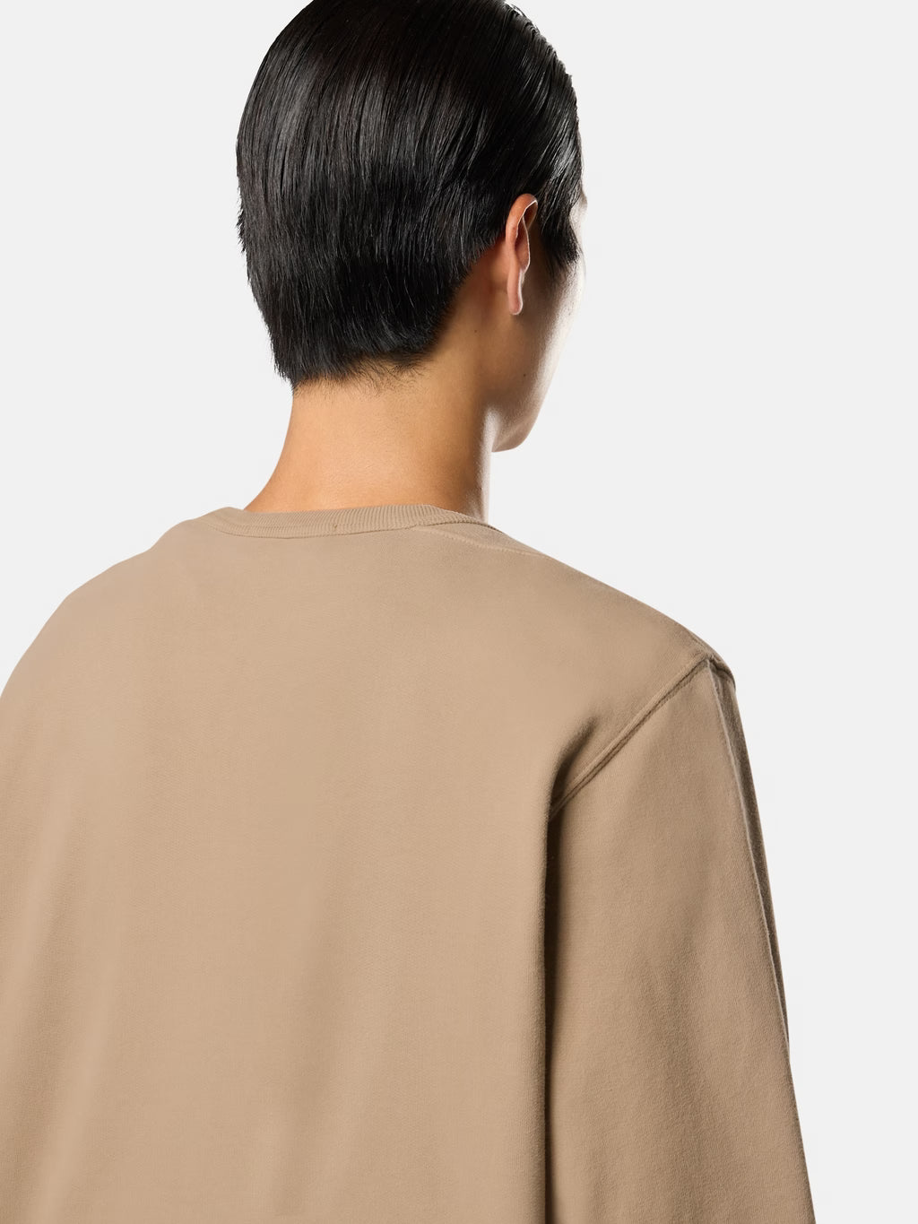 BRUSHED ORGANIC COTTON FLEECE SWEATSHIRT - BISCUIT