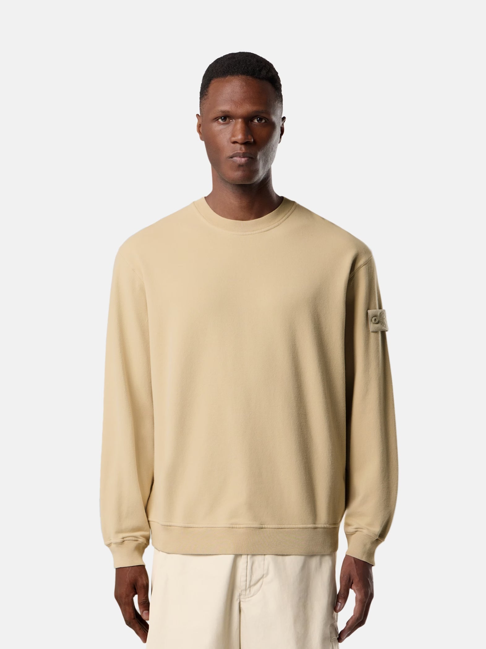 S.I GHOST STRETCH COTTON FLEECE CREWNECK - BEIGE
