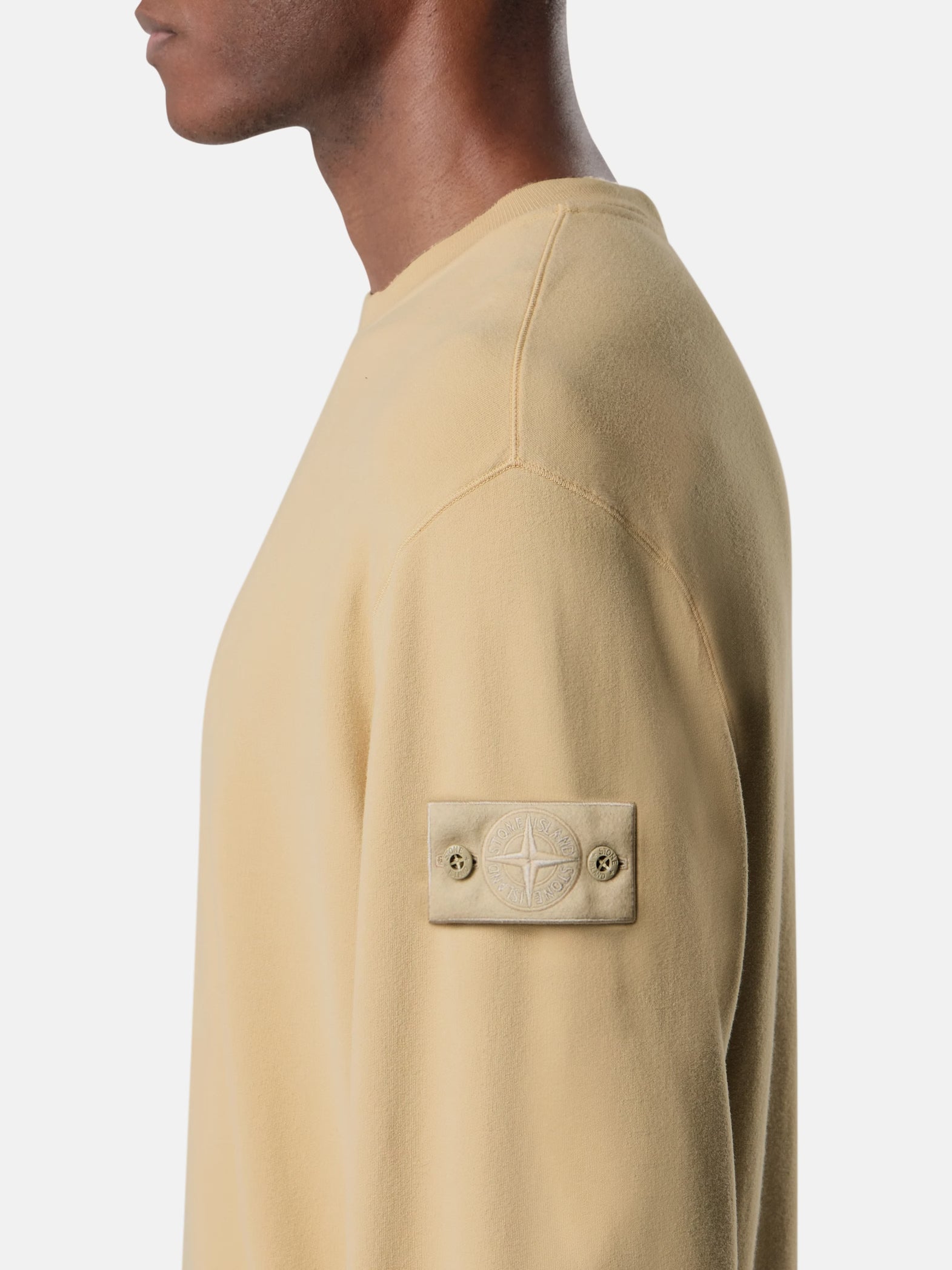 S.I GHOST STRETCH COTTON FLEECE CREWNECK - BEIGE