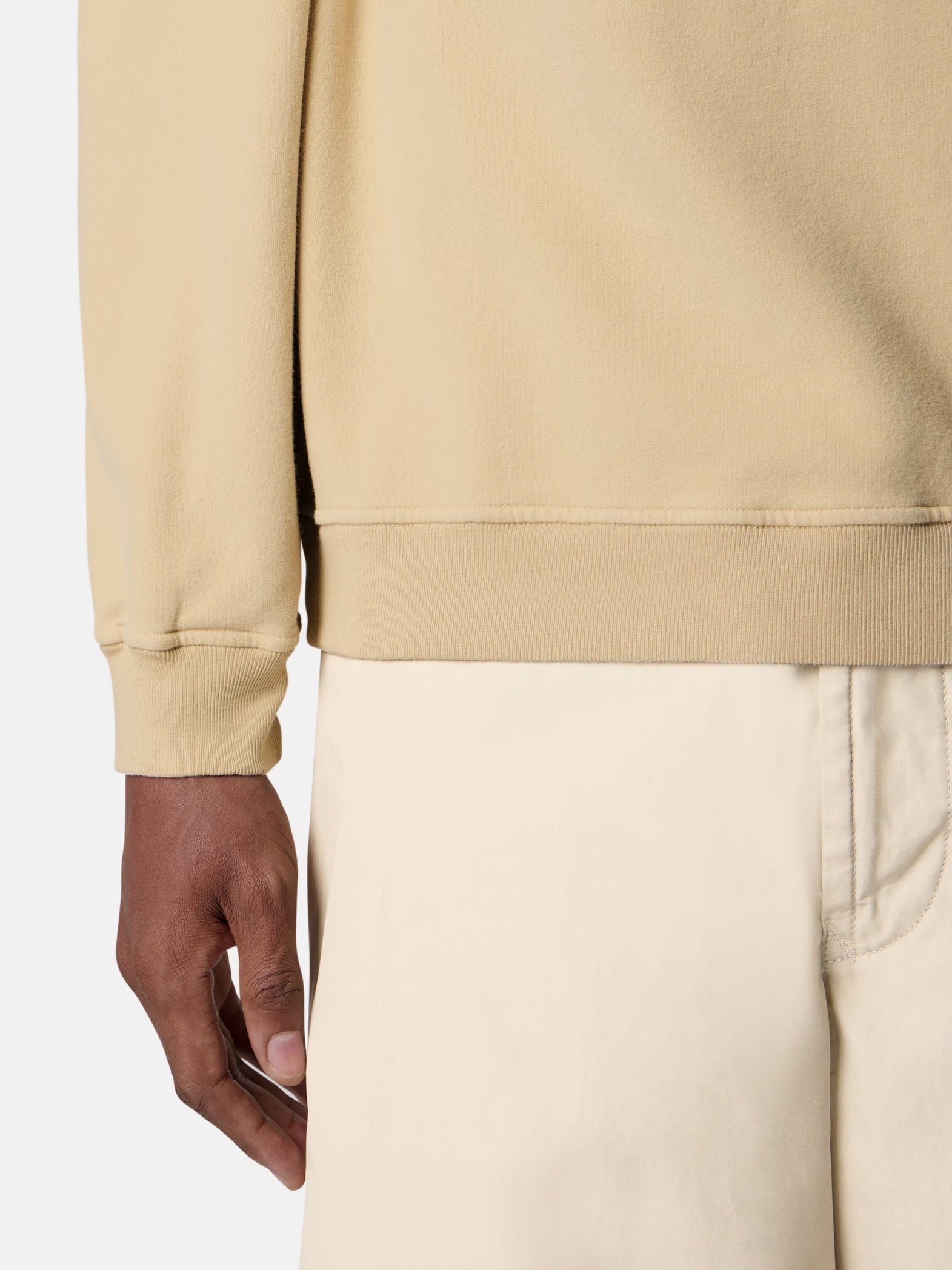 S.I GHOST STRETCH COTTON FLEECE CREWNECK - BEIGE