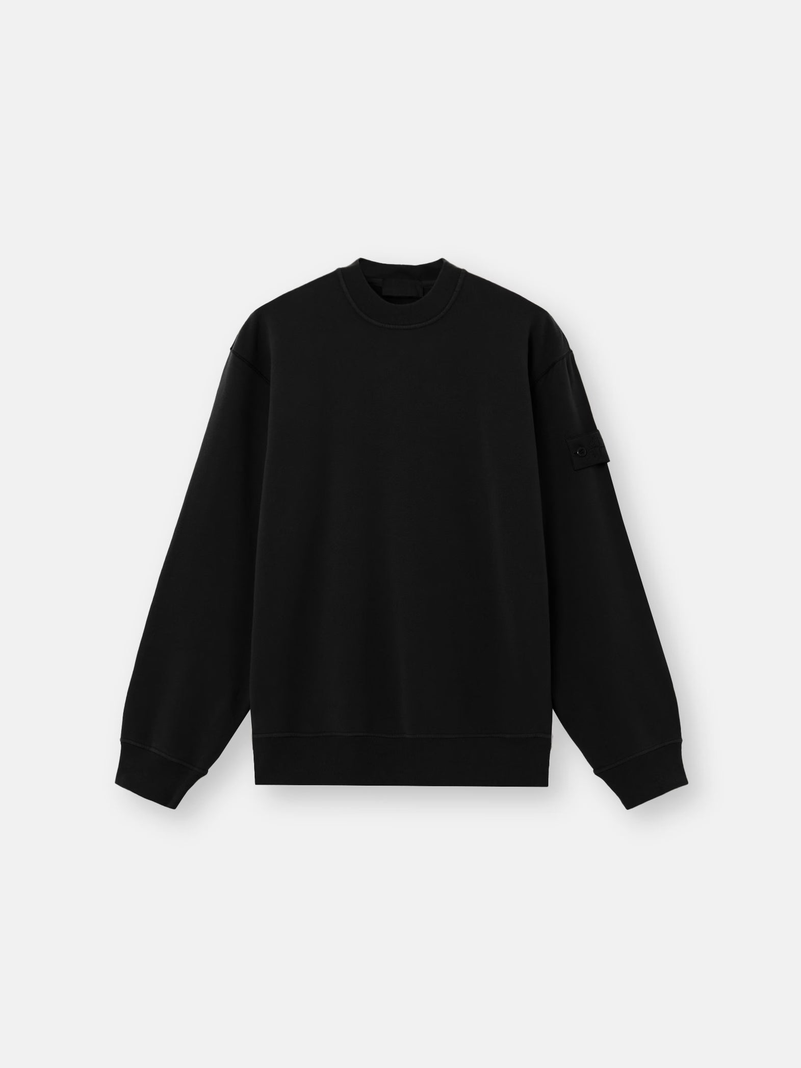 S.I GHOST STRETCH COTTON FLEECE CREWNECK - BLACK