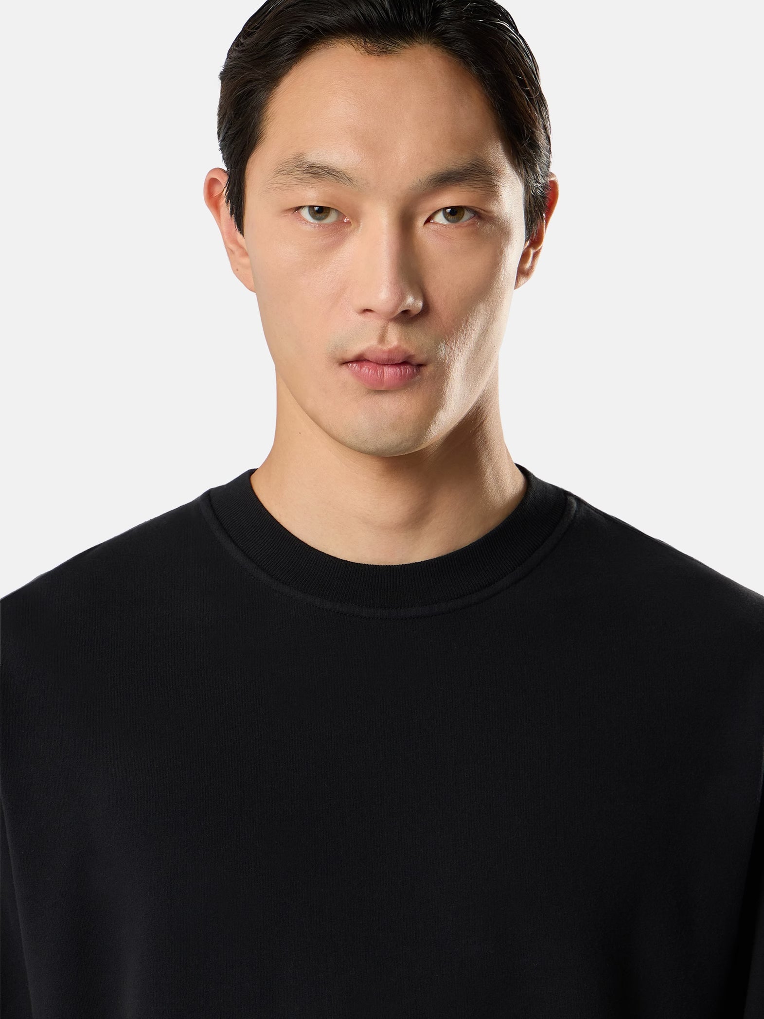 S.I GHOST STRETCH COTTON FLEECE CREWNECK - BLACK