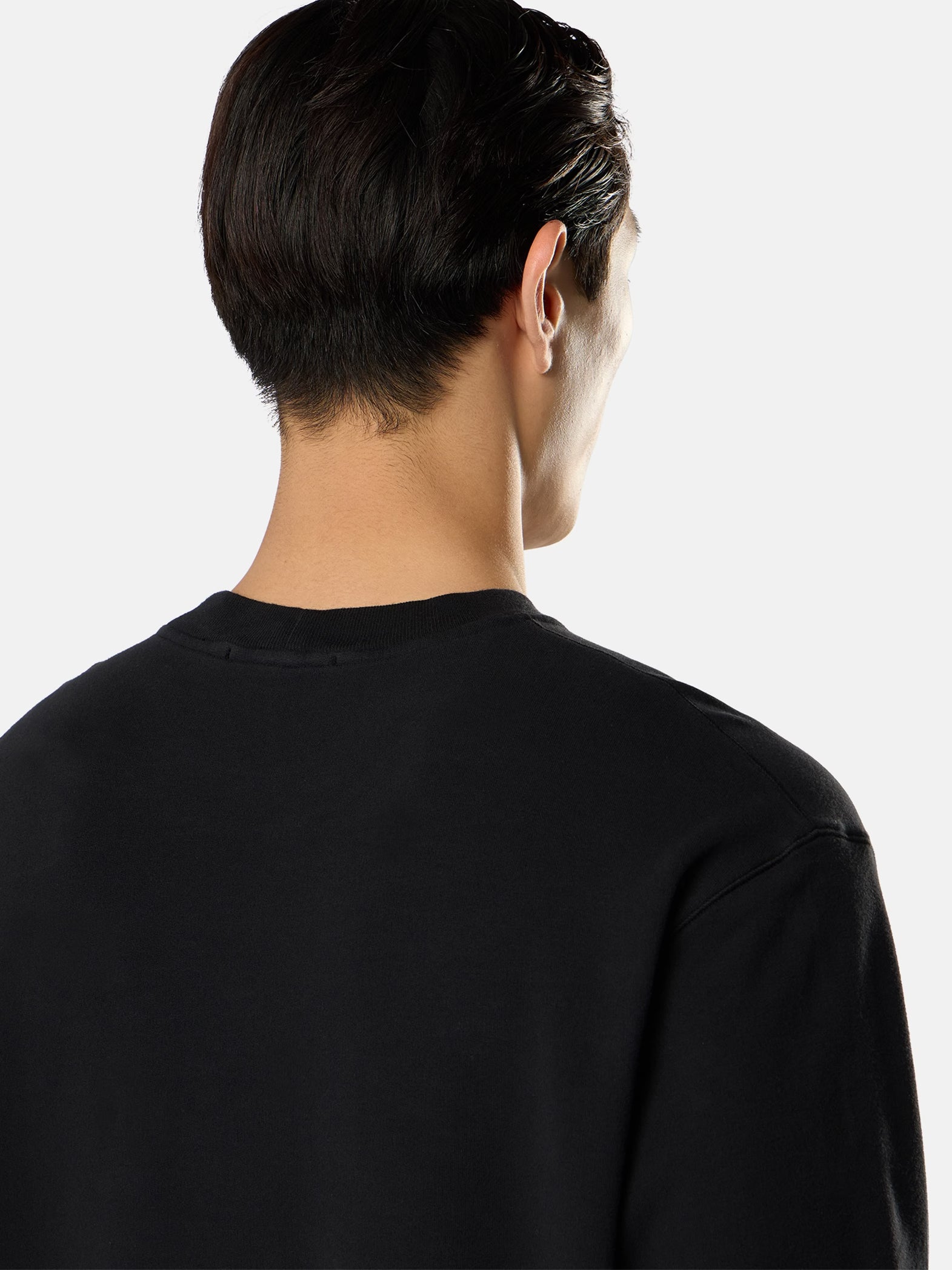 S.I GHOST STRETCH COTTON FLEECE CREWNECK - BLACK
