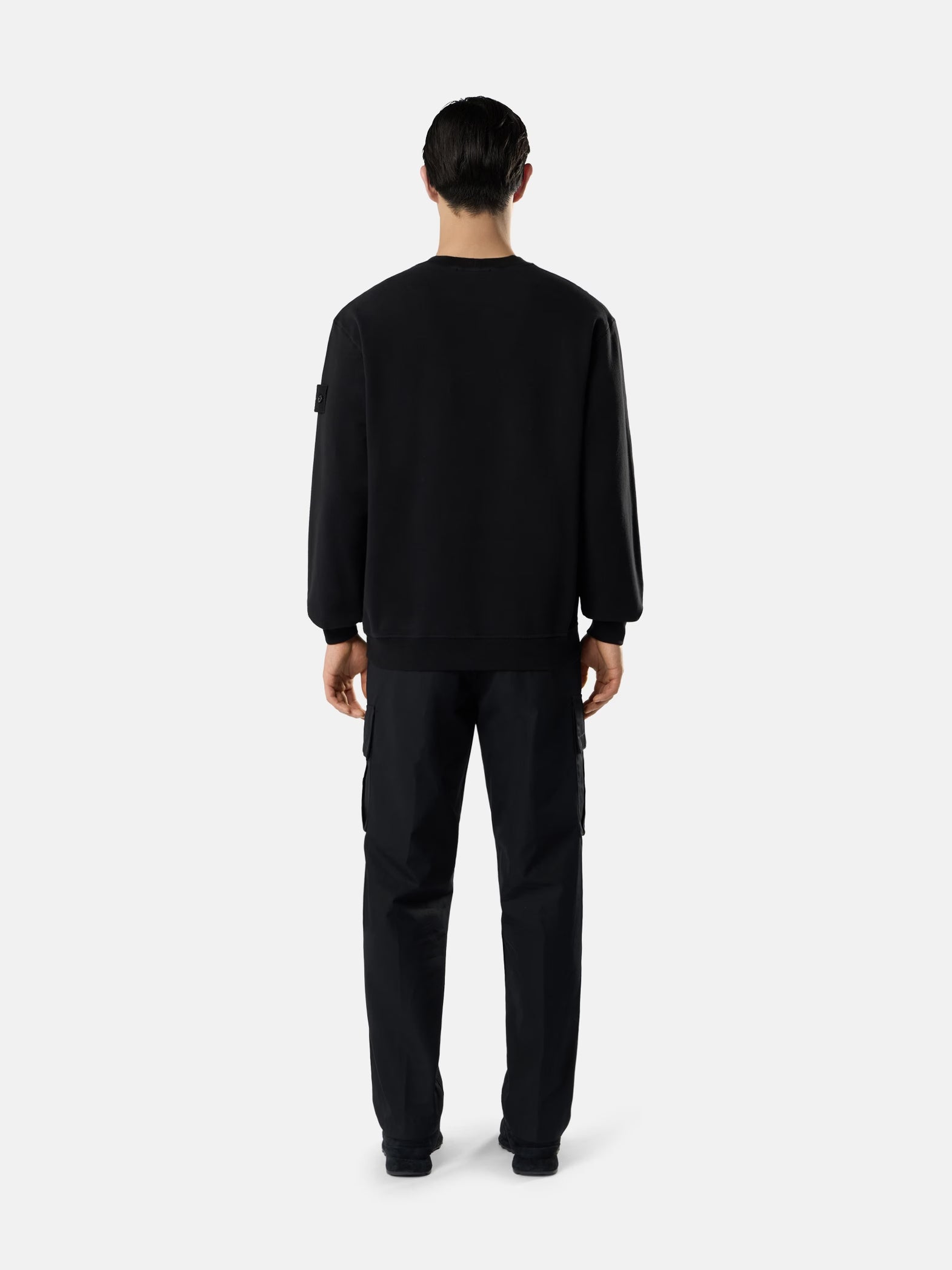 S.I GHOST STRETCH COTTON FLEECE CREWNECK - BLACK