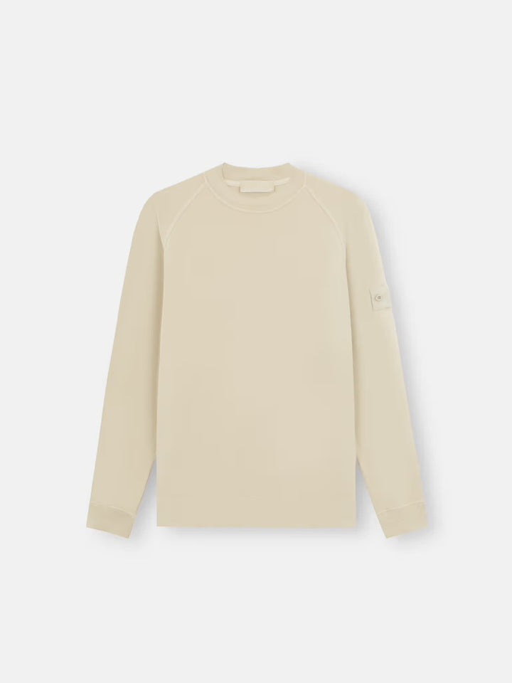 Crewneck Sweatshirt with Ribbed Details Ghost - BEIGE