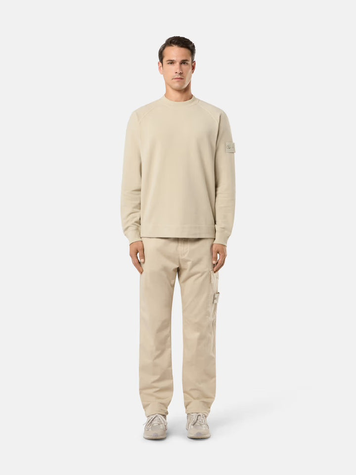 Crewneck Sweatshirt with Ribbed Details Ghost - BEIGE