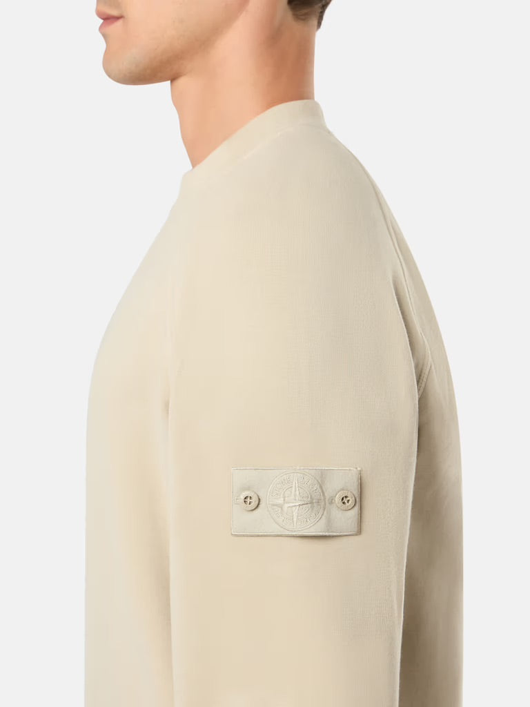 Crewneck Sweatshirt with Ribbed Details Ghost - BEIGE