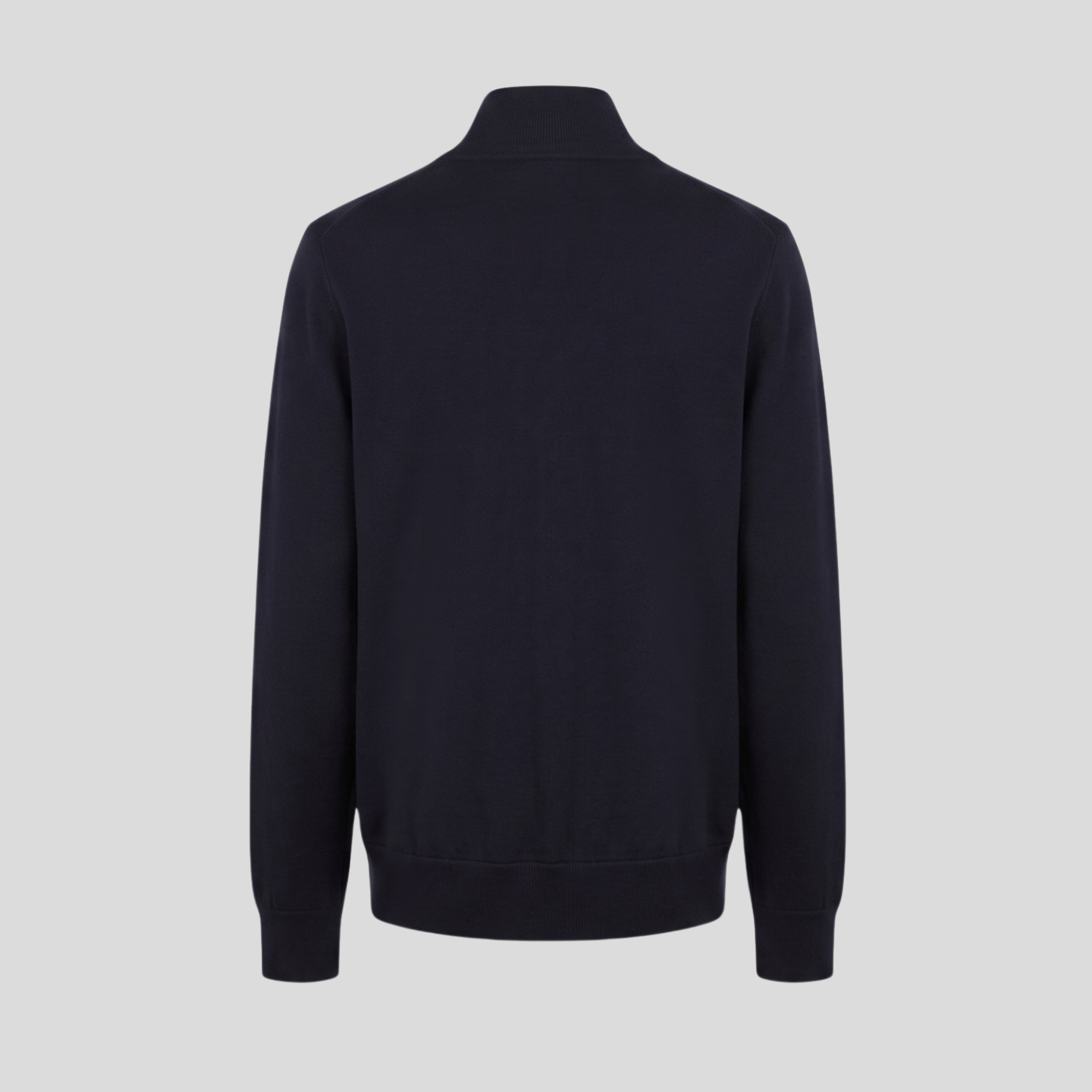 BUTTON-UP BOMBER SWEATER -  NAVY