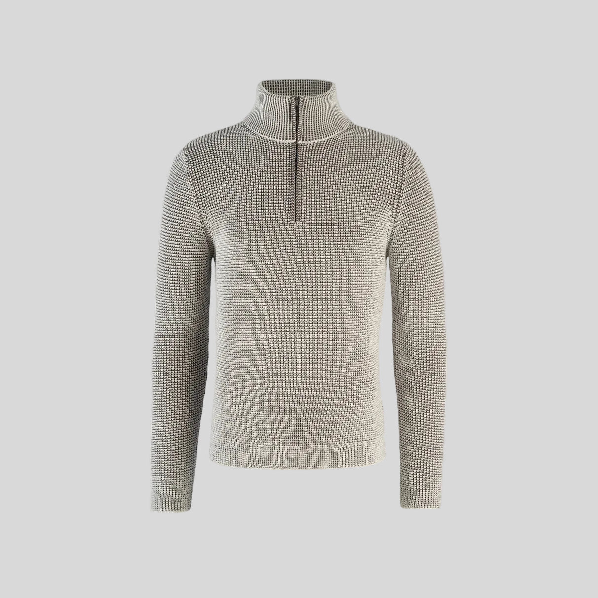 WOOL ZIPPTROYER REGULAR FIT SWEATER - BONE