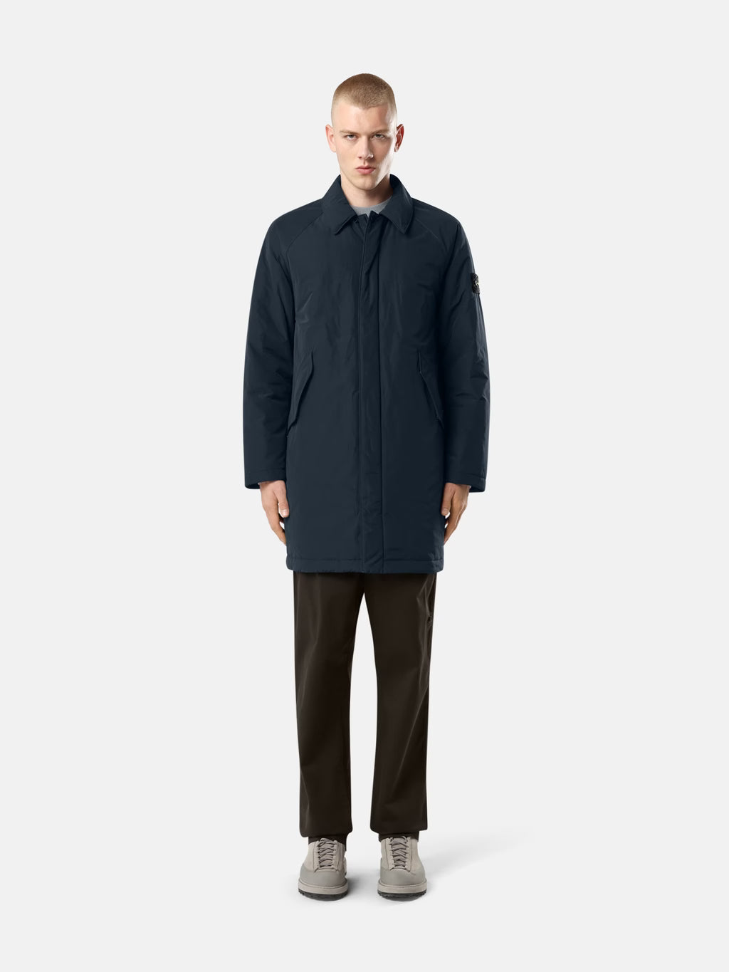 MICRO TWILL PADDED ANTI-DROP COAT - NAVY
