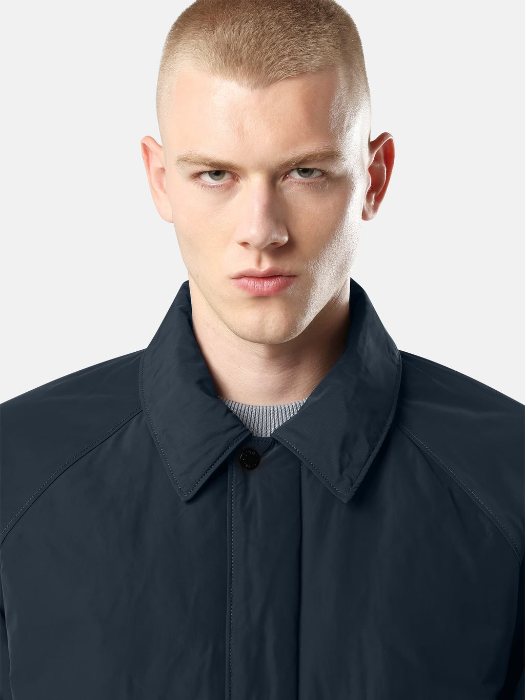 MICRO TWILL PADDED ANTI-DROP COAT - NAVY