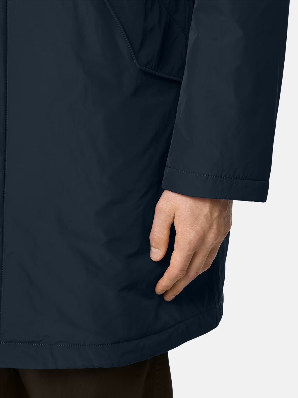 MICRO TWILL PADDED ANTI-DROP COAT - NAVY