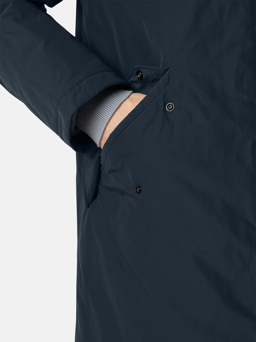 MICRO TWILL PADDED ANTI-DROP COAT - NAVY