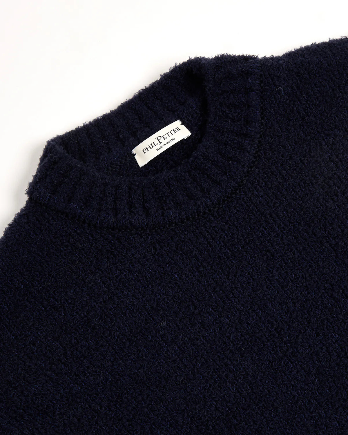 NAVY MERINO WOOL SWEATER