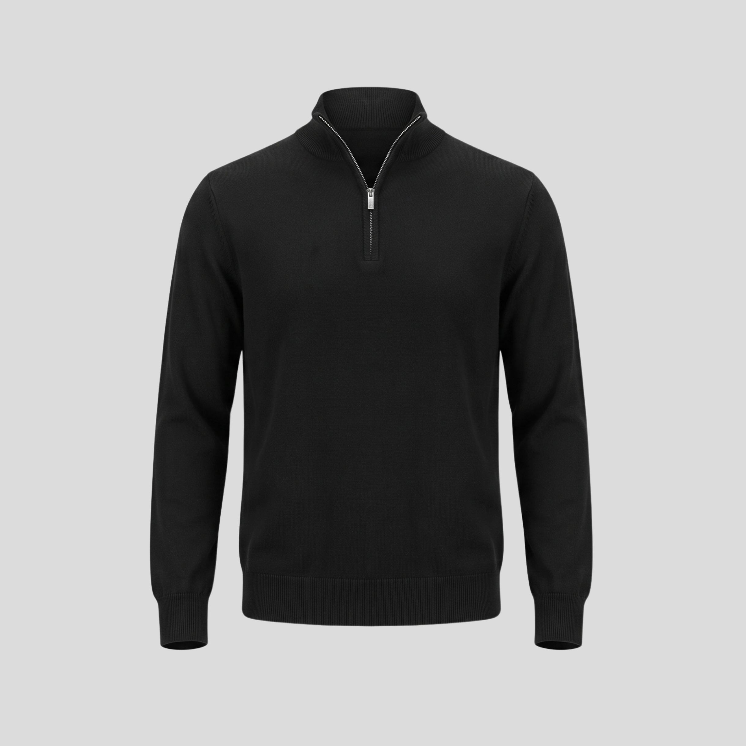HALF-ZIP SWEATER - BLACK