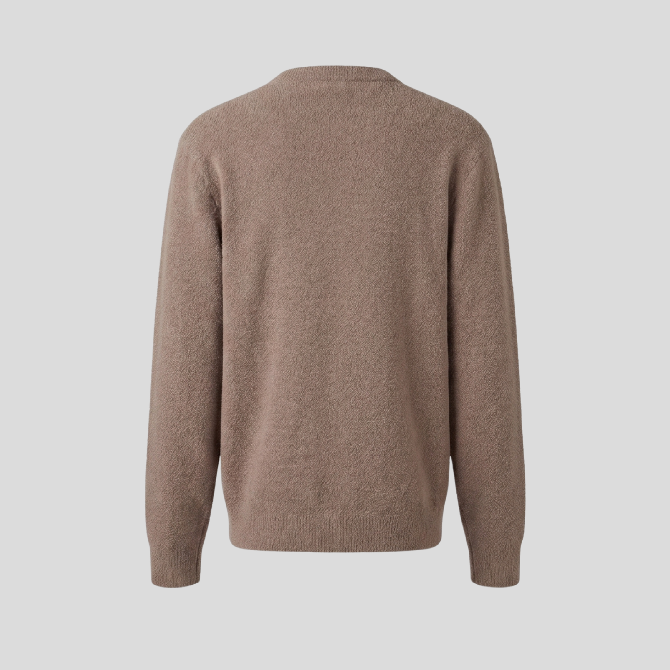 WOOL CREWNECK SWEATER - CREAM BROWN