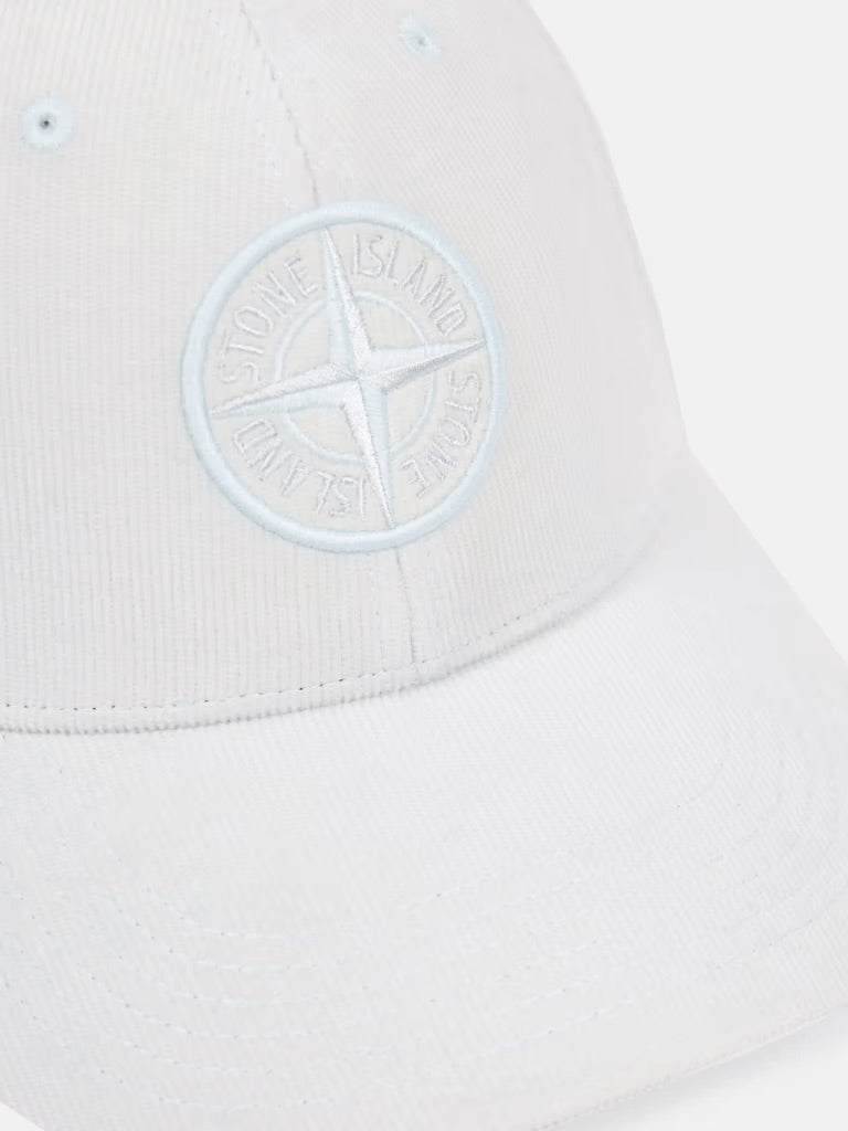 Micro-corduroy 6-panel cap with logo - Sky blue