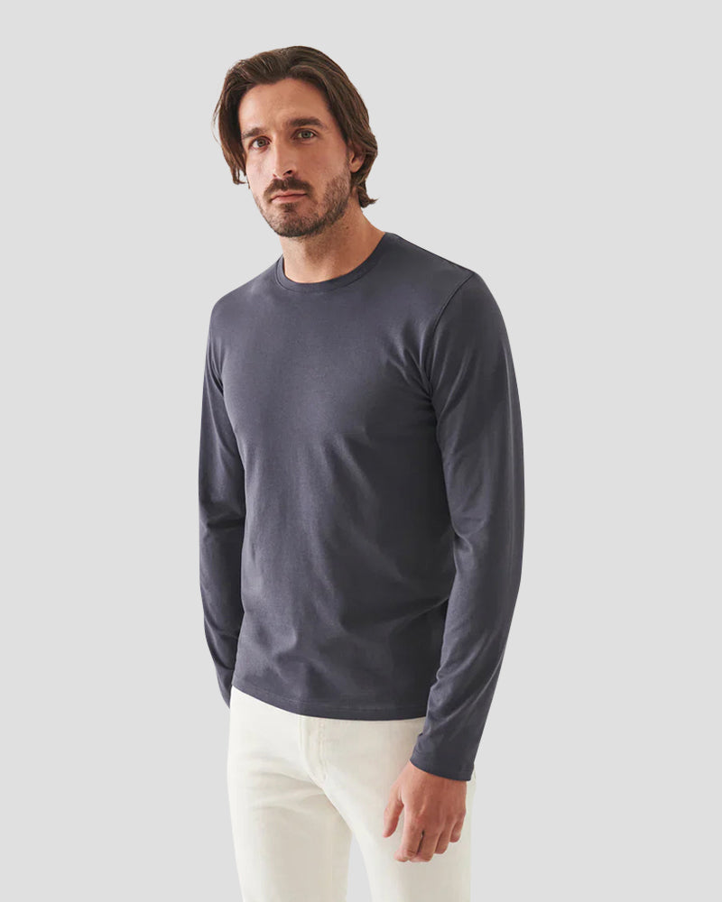 Pima cotton stretch long sleeve t-shirt - Constellation