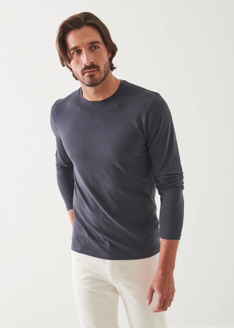 Pima cotton stretch long sleeve t-shirt - Constellation