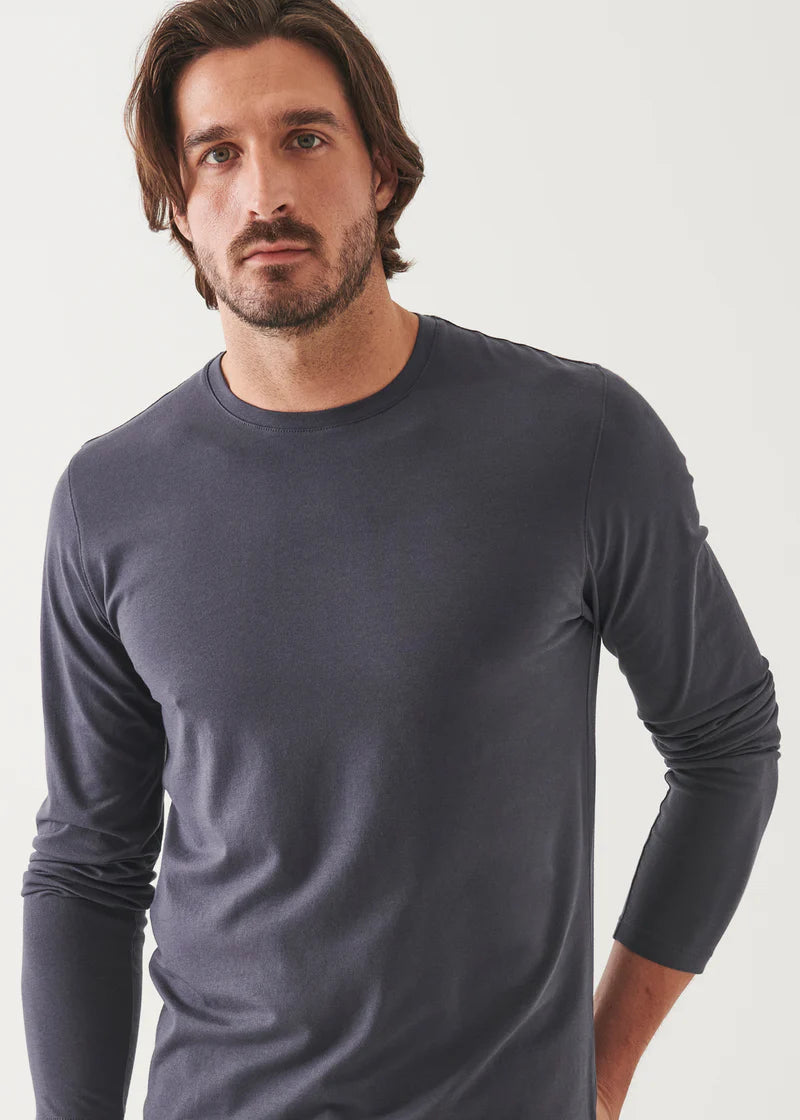 Pima cotton stretch long sleeve t-shirt - Constellation