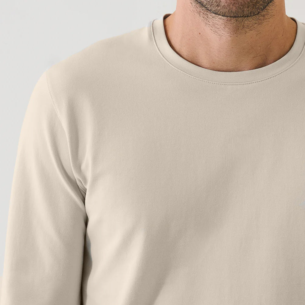 PIMA COTTON STRETCH LONG SLEEVE T-SHIRT - FRAPPE