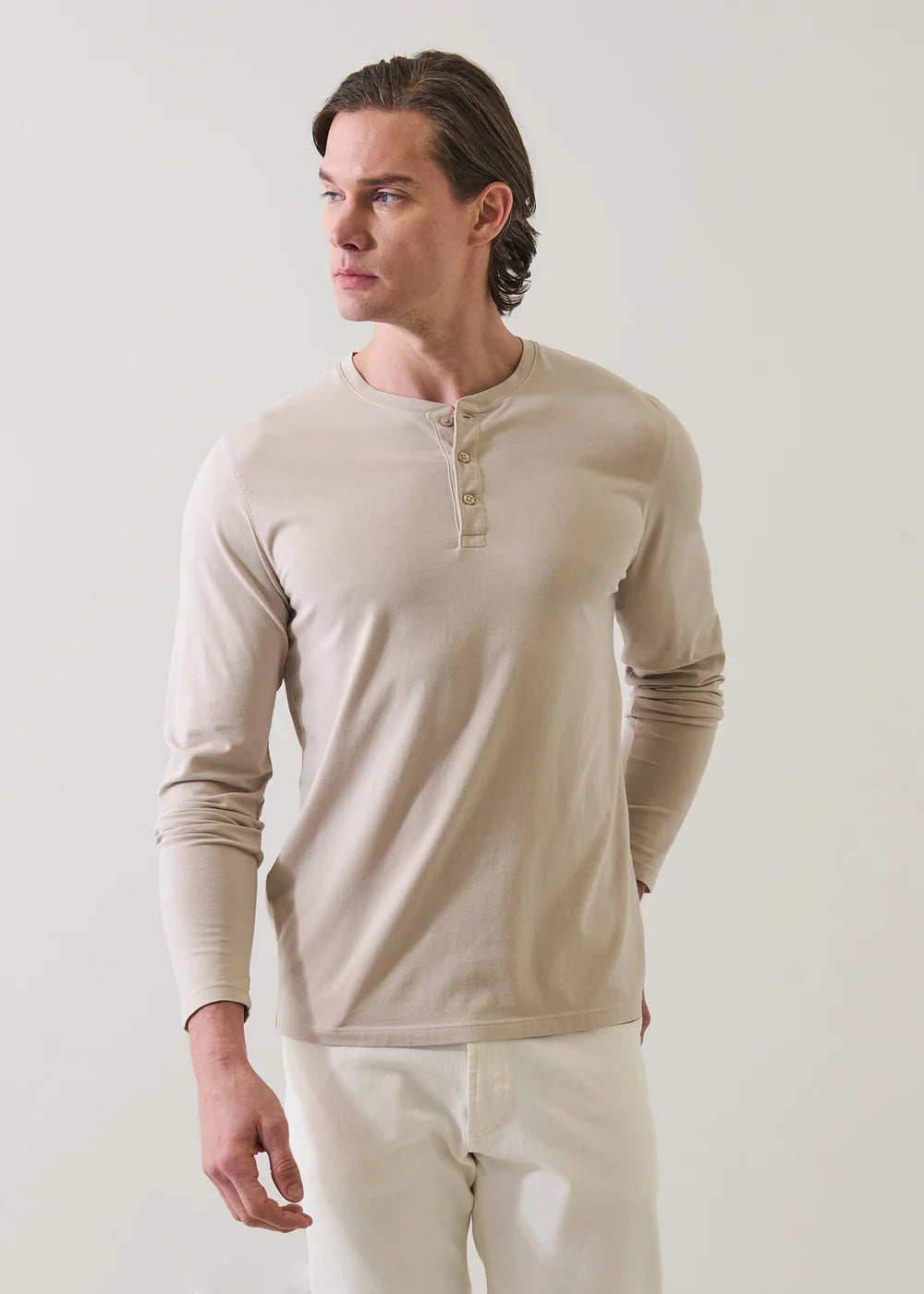 LS STRETCH HENLEY - CHATEAU GREY