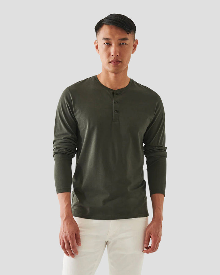 Henley en coton pima stretch - Nori