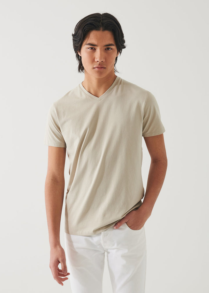 T-shirt à col en V en coton pima stretch - Canvas