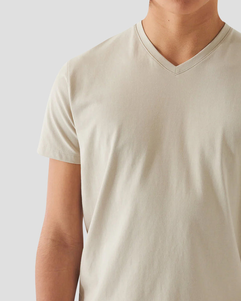 Pima cotton stretch V-neck T-shirt - Canvas